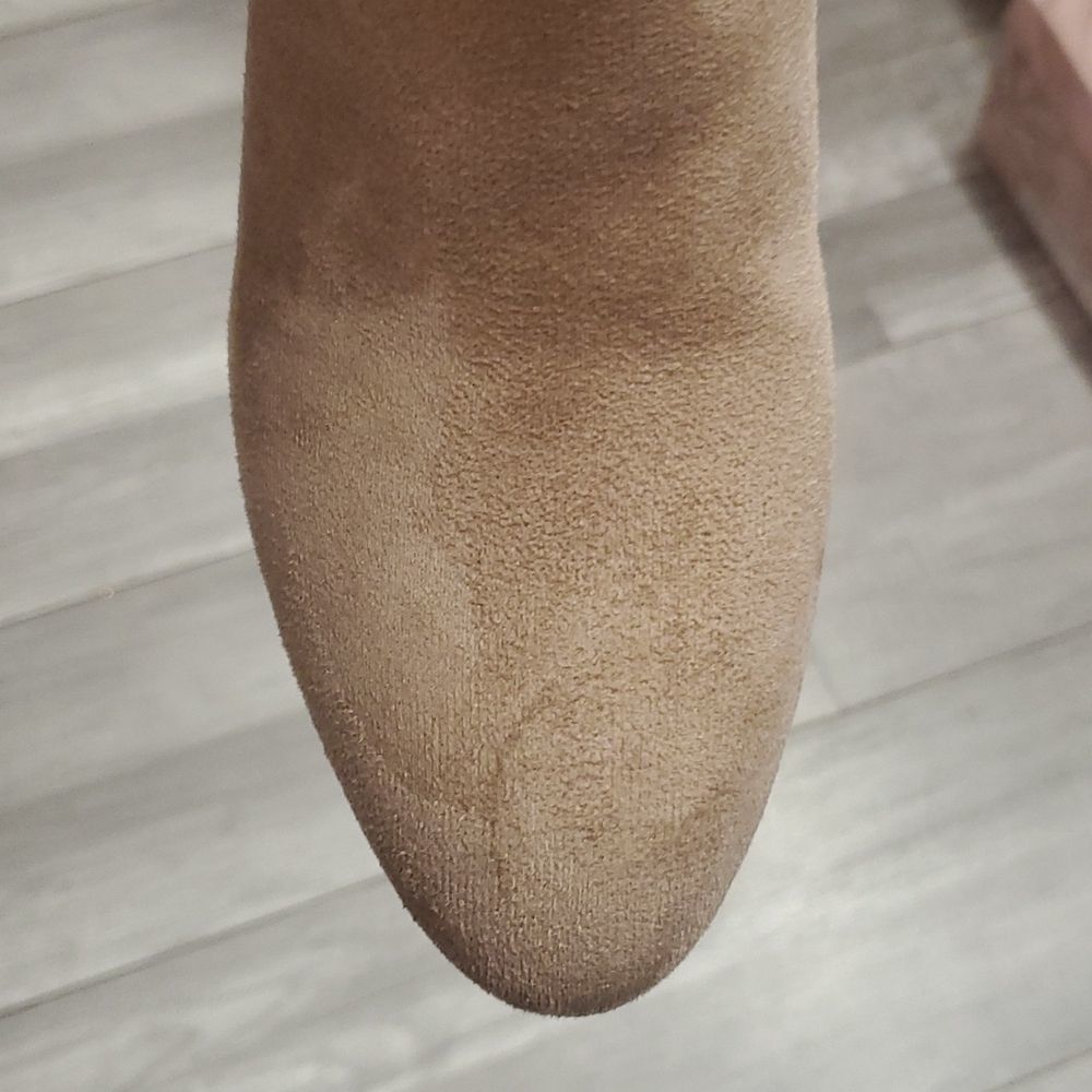 Taupe Chunky Heel Bootie - Picture 5 of 6